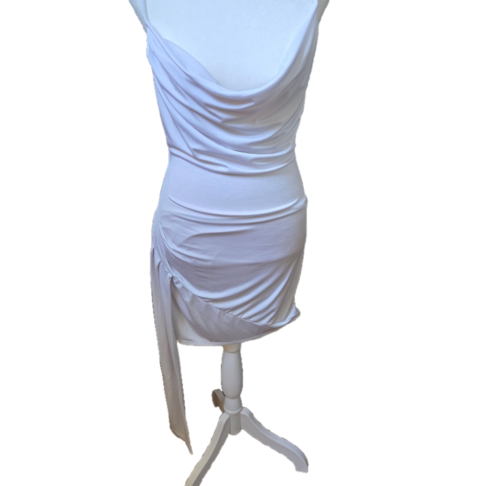 Hours White Draped Dress
